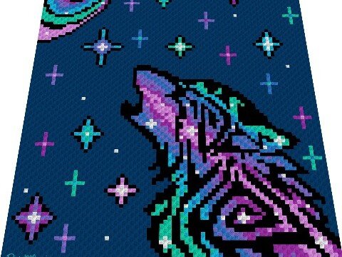 Häkelmuster * COSMO WOLF * Grafik für C2C Decke