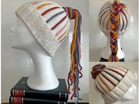 Mütze mit Rastazöpfen - Strickanleitung