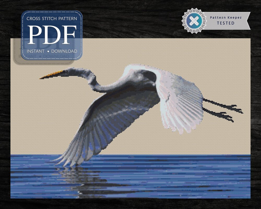 Heron > Cross Stitch Pattern PDF