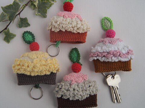 Häkelanleitung Schlüsseltasche Cupcake