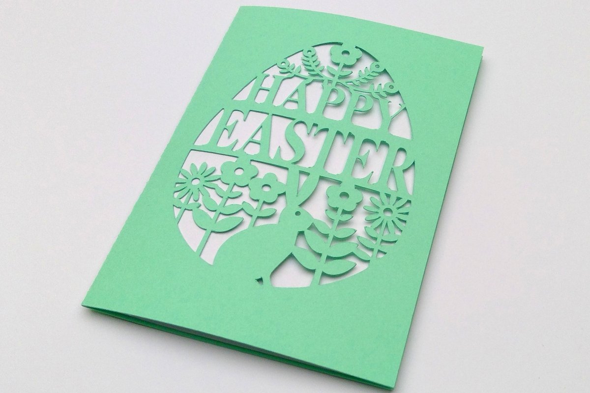 Karte Happy Easter Plotterdatei SVG DXF FCM - Bild 2