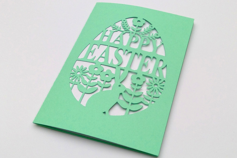 Karte Happy Easter Plotterdatei SVG DXF