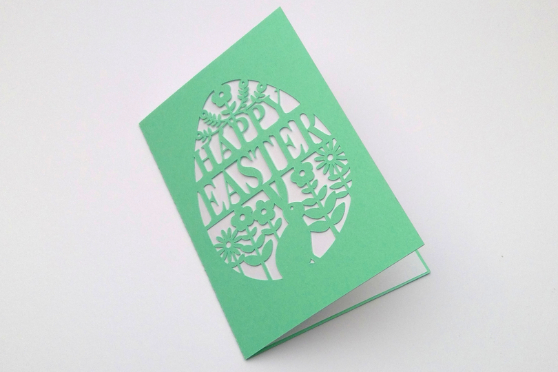 Karte Happy Easter Plotterdatei SVG DXF FCM
