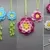 Hanging ornament decor large 3D flower - from scraps of yarn