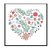 Floral heart cross stitch pattern