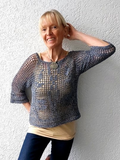 Shirt "Blumenmadl" häkeln, alle Größen, RVO