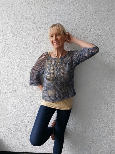 Shirt "Blumenmadl" häkeln, alle Größen, RVO