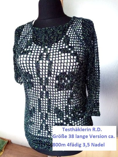 Shirt "Blumenmadl" häkeln, alle Größen, RVO