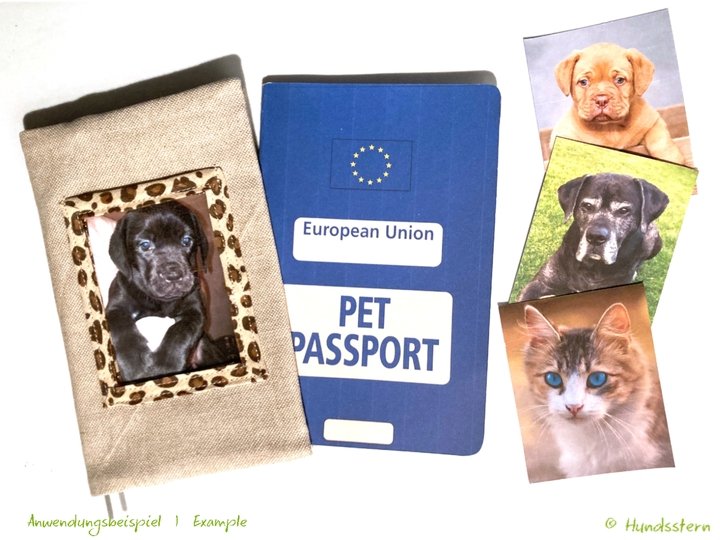 CAIRDE Cover for EU Pet Passport sewing pattern for fraying fabrics