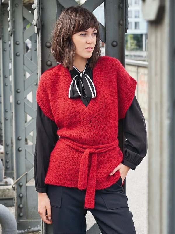 Strickanleitung: Häkelpullunder mit Gürtel