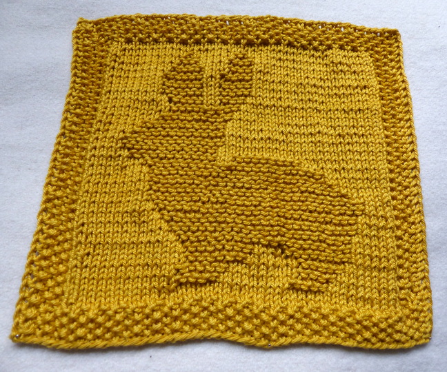 Stickanleitung Spültuch Hase – Osterhase schnell gestrickt