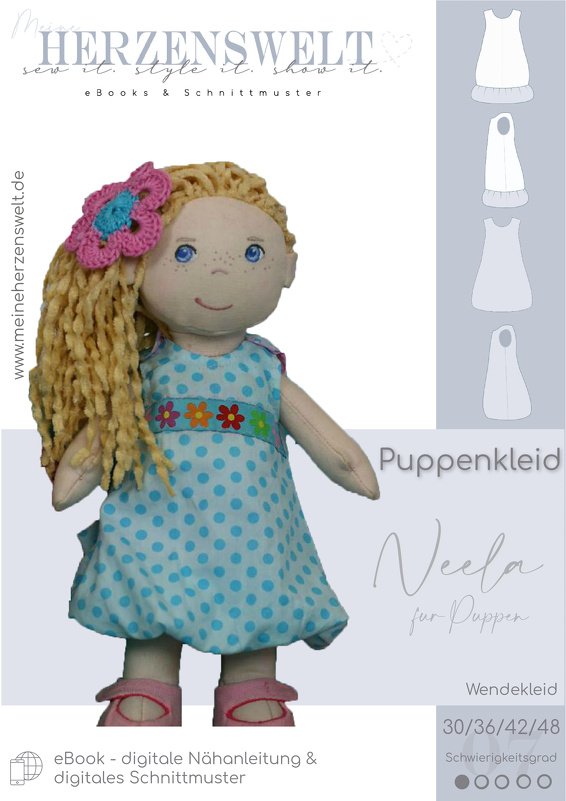 Puppenkleid – Schnittmuster Gr. 30-48 – Neela