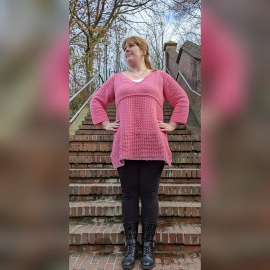 Cinderella - Tunika-Pulli-Kleid häkeln in allen Damengrößen - im RVO