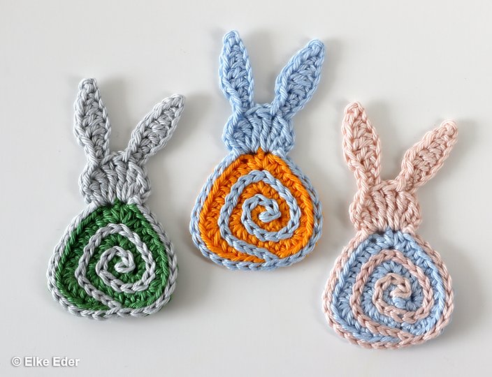 "Hasi Spirelli" - Osterdeko, Anhänger, Applikation, Taschenbaumler