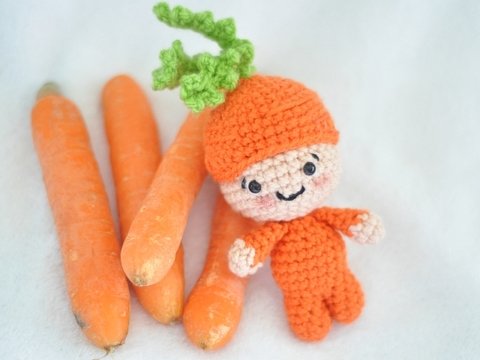 Häkelanleitung Rüdiger Rübe - schnell und einfach gehäkelte Karotte