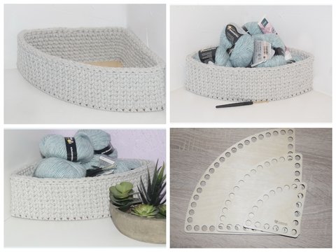 - CORNER - Eck-Häkelkorb, Utensilo häkeln, Ecken perfekt ausnutzen