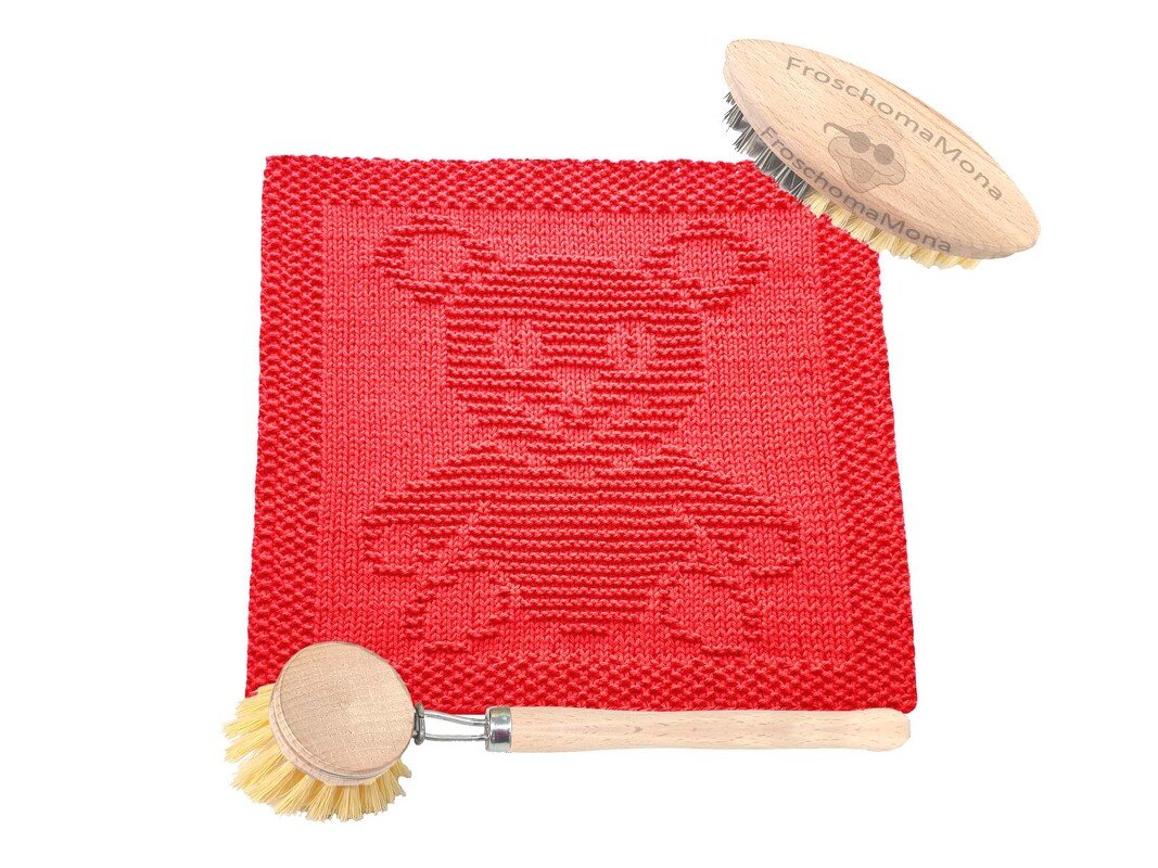 Spültuch Baby - Waschlappen „Teddy Bär“ Strickanleitung Teddybär Deckchen - Bild 2