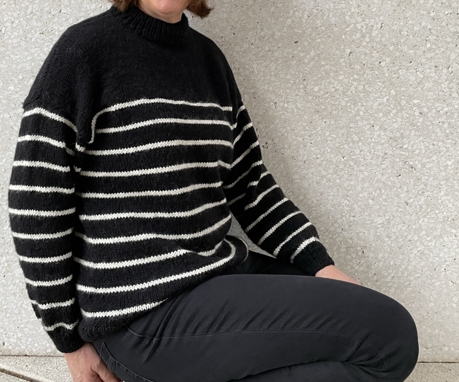 Strickanleitung Streifenpullover TILLY Gr 36 -48 Damen