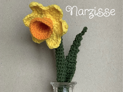 Häkelanleitung für Narzisse - Frühlingsdeko