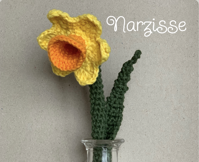 Häkelanleitung für Narzisse - Frühlingsdeko