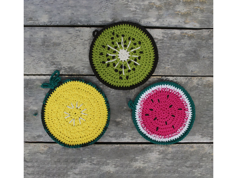 Häkelanleitung für Früchte-Topflappen Tenri