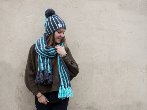 Häkelanleitung für Set Mütze Asago und Schal Chiryu