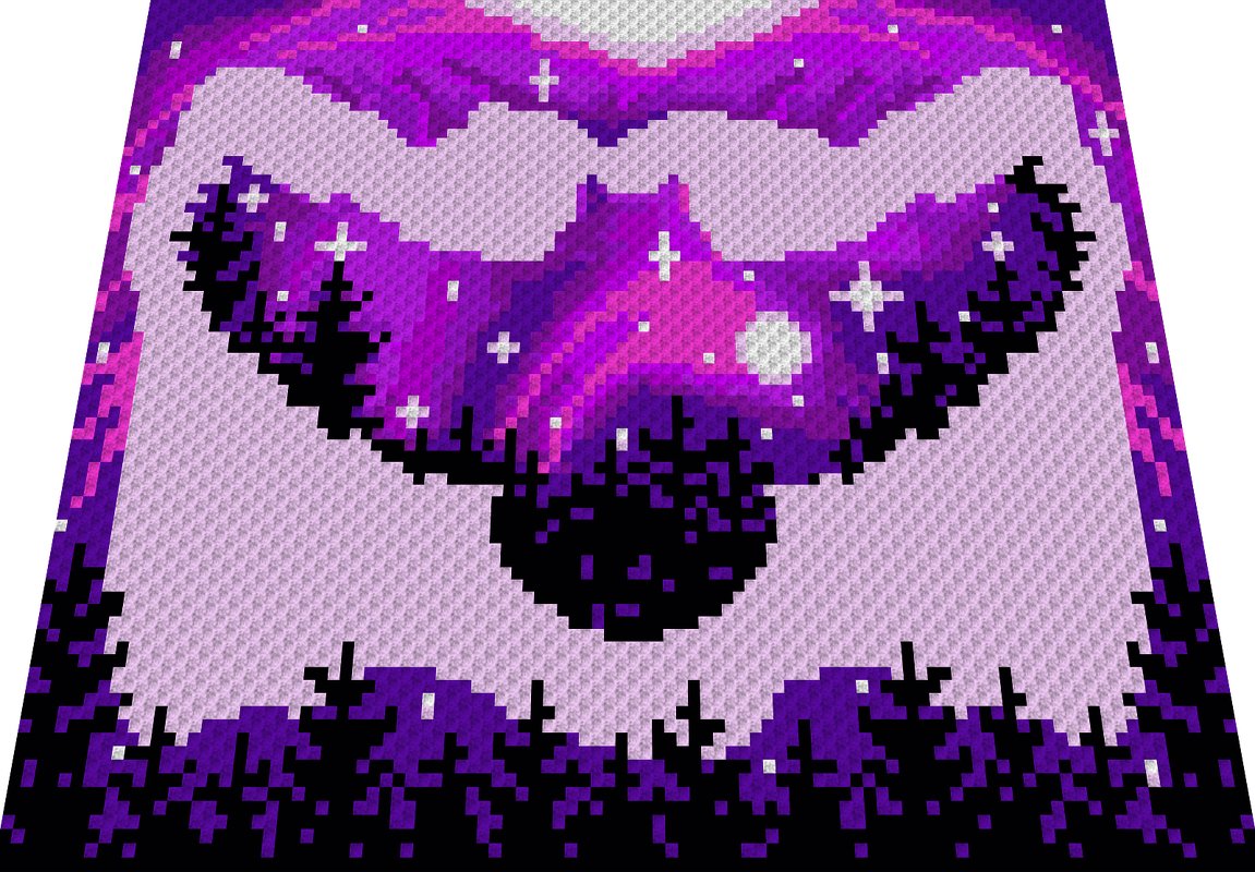 OWL SILHOUETTE pink - pattern for c2c crochet blanket - Image 2