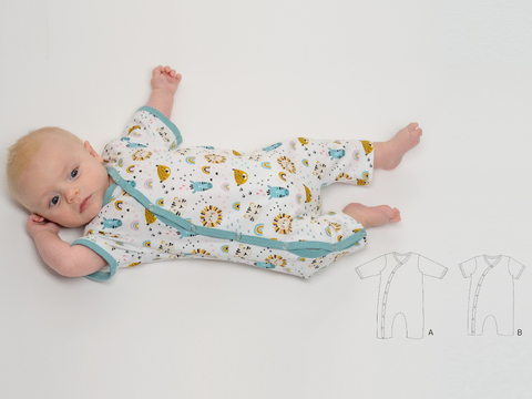 Schnittmuster Baby-Strampler LEON – Anleitung Datei Gr. 50/56–98/104