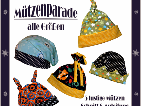 Nähanleitung Schnittmuster Mützen für Kinder