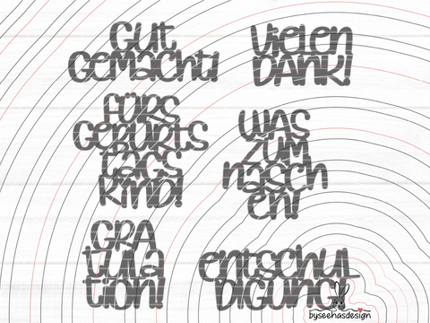 Texte Danke Plotterdatei SVG DXF