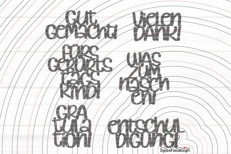 Texte Danke Plotterdatei SVG DXF