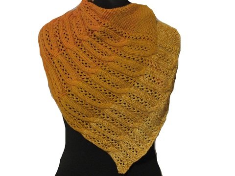 Strickanleitung Dreieckstuch asymmetrisch Stripjes Lochmuster