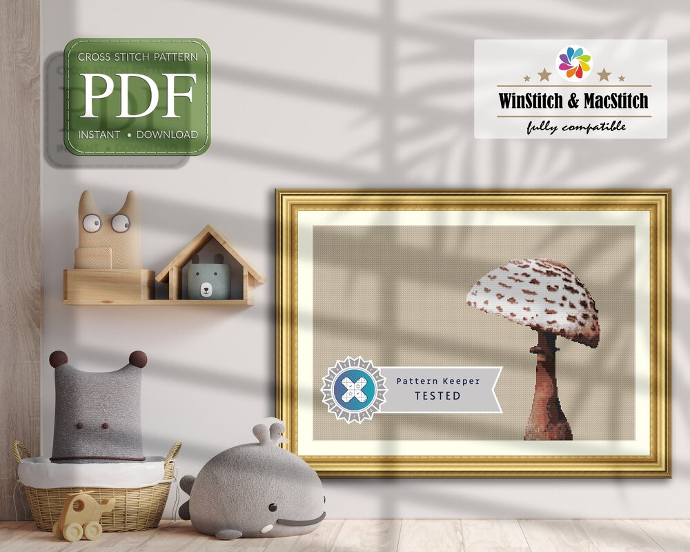Parasol Mushroom > Cross Stitch Pattern PDF - Image 10