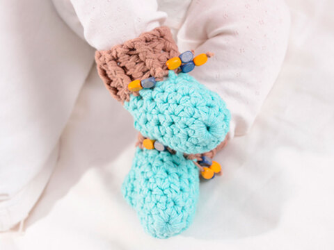 Häkelanleitung für Babyschuhe Karatsu