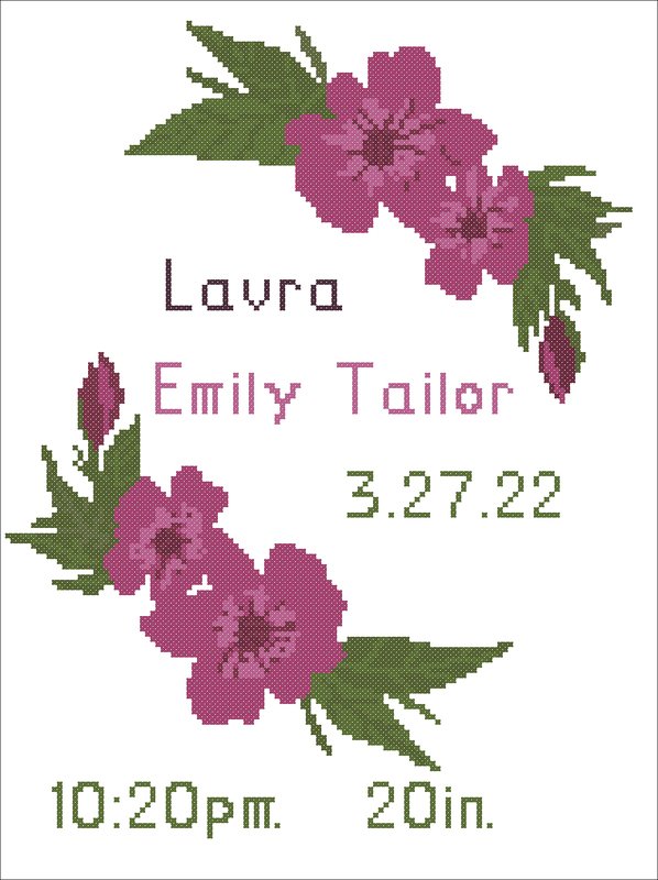 Baby birth announcement modern cross stitch pattern - Image 6