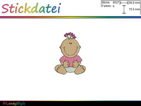 Stickdatei "Baby - Babygirl - Mädchen" - (DST, VP3, XXX, PES)