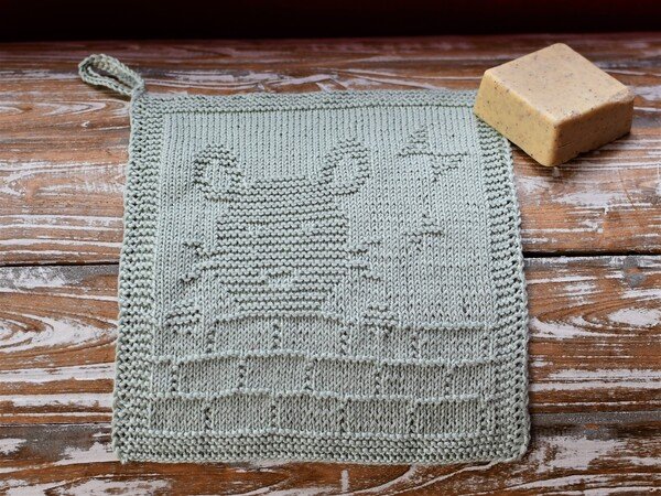 Knitting Pattern Washcloth "Little Mouse" - easy