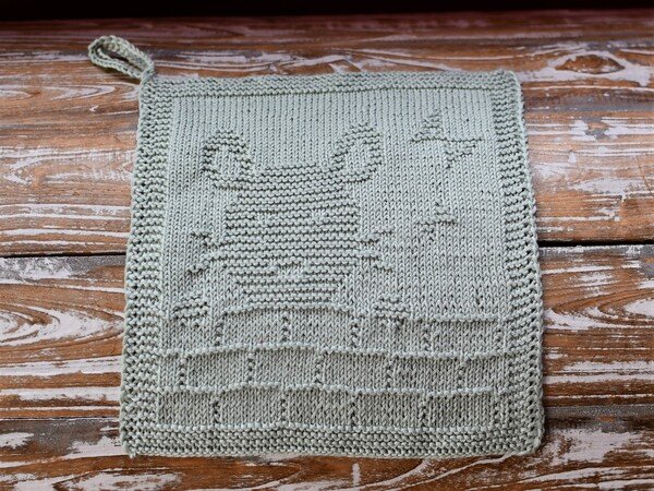 Knitting Pattern Washcloth "Little Mouse" - easy