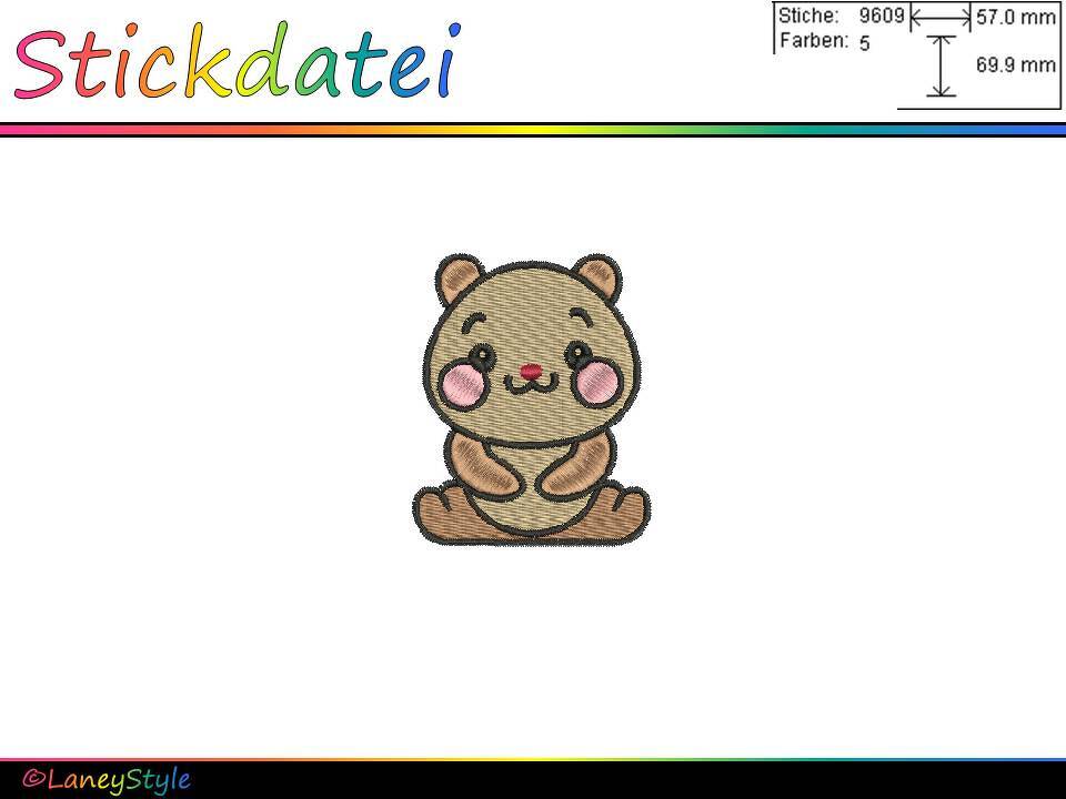 Stickdatei "Bär - Tiermotiv" - (DST, VP3, XXX, PES)