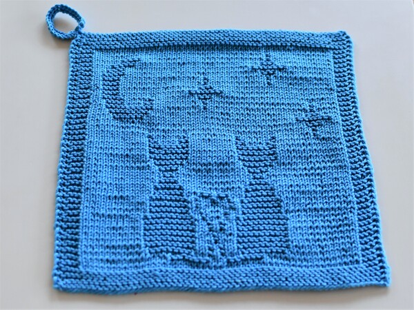 Knitting Pattern Dishcloth / Washcloth "Love Cats" - easy