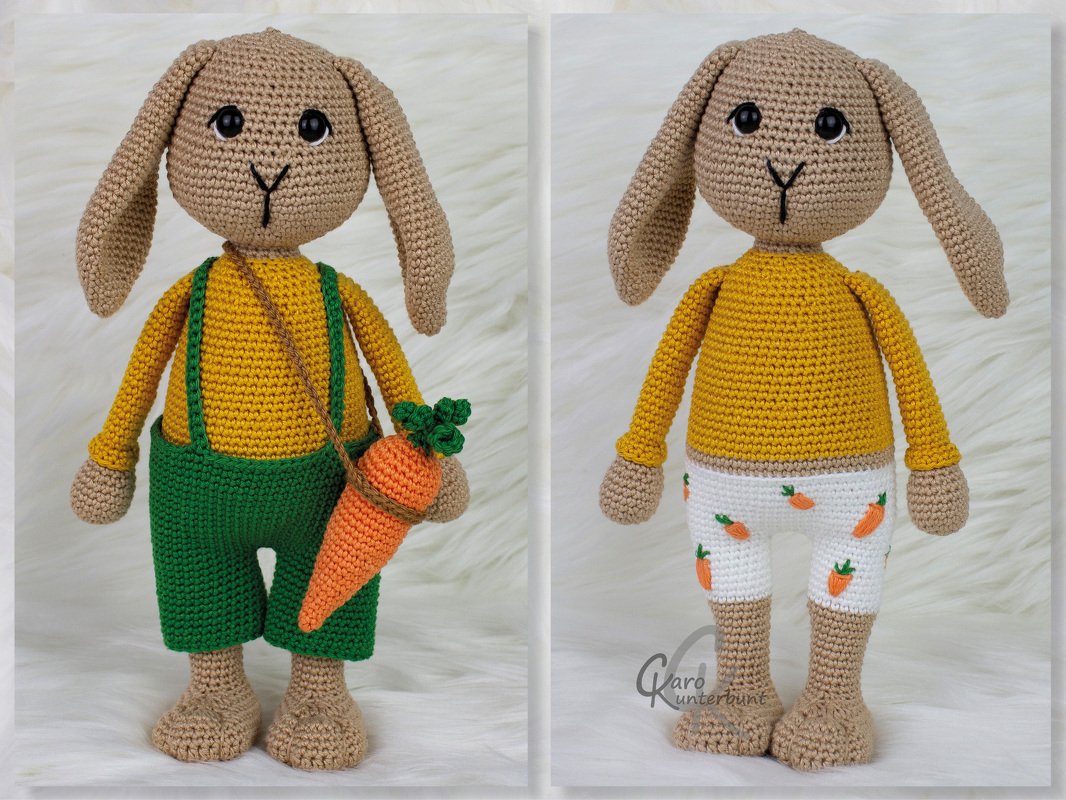 Hase Herr Möhre - Häkelanleitung von CaroKunterbunt