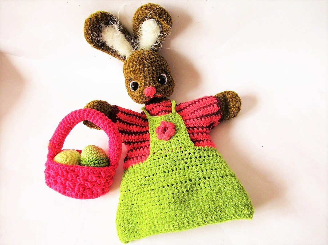 Häkelanleitung Handpuppe Osterhase