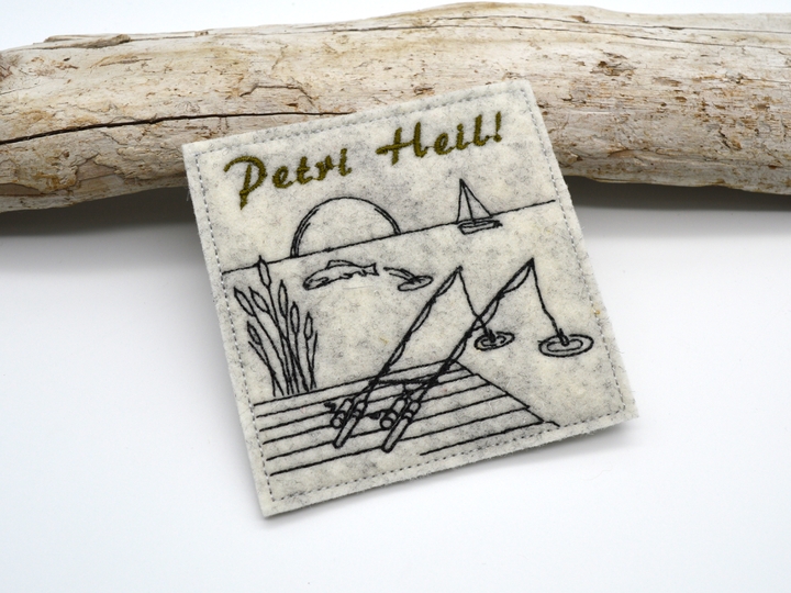 Stickdatei Angler Angel Fischer am See 10x10cm SET