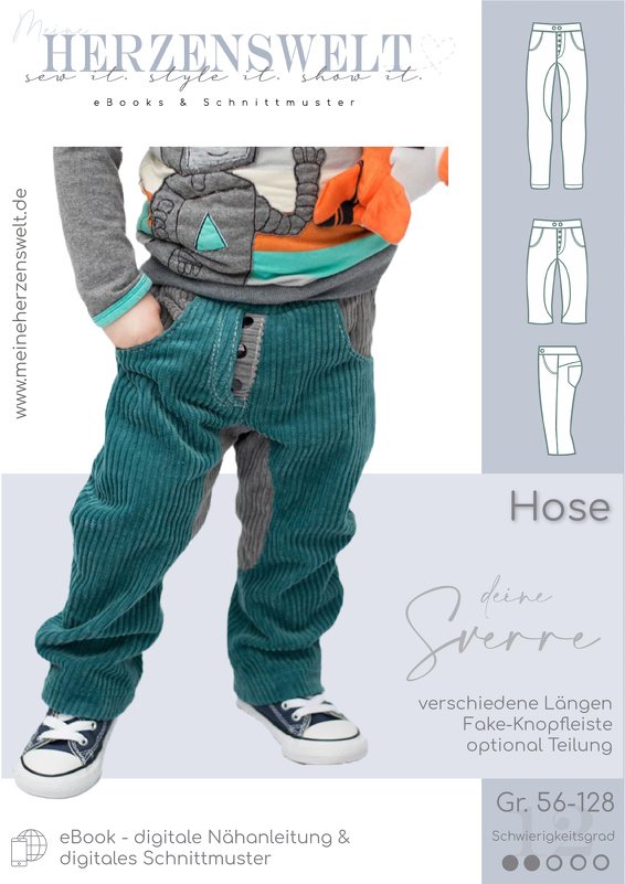 Hose Kinder – Schnittmuster Gr. 56-128 – Sverre Kids