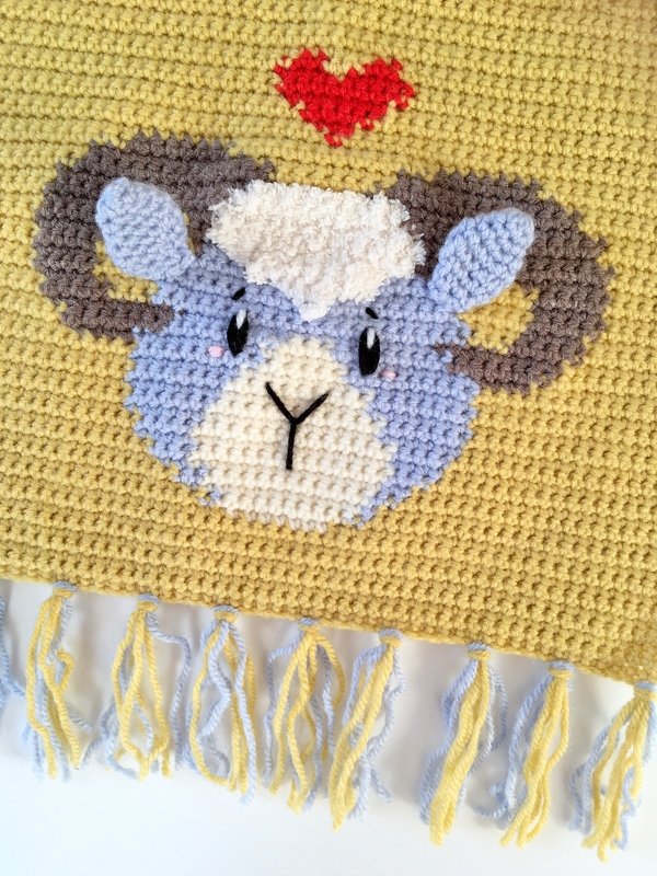 Häkelanleitung Sternzeichen Widder-Wandbehang - Bild 4