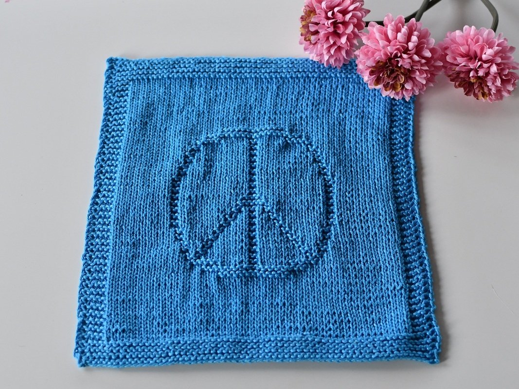 Knitting Pattern Dishcloth / Washcloth "Peace" - easy