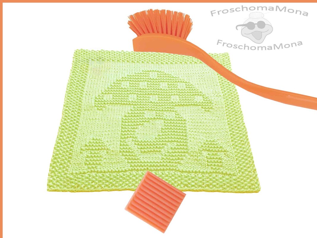 gestricktes Spültuch Waschlappen Deckchen „ Glückspilz “ Strickanleitung