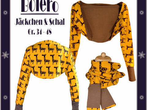 Nähanleitung Schnittmuster Bolero Jacke Gr. 34 - 48