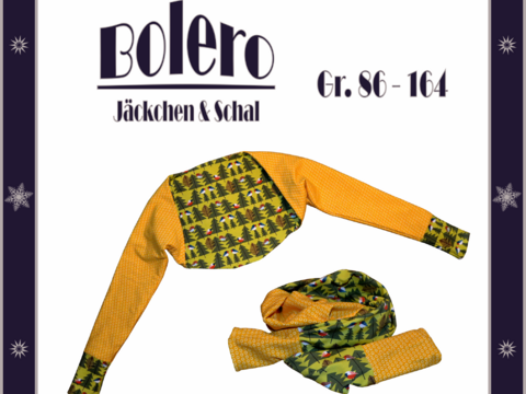 Nähanleitung Schnittmuster Bolero Jacke Kids Gr. 86-164