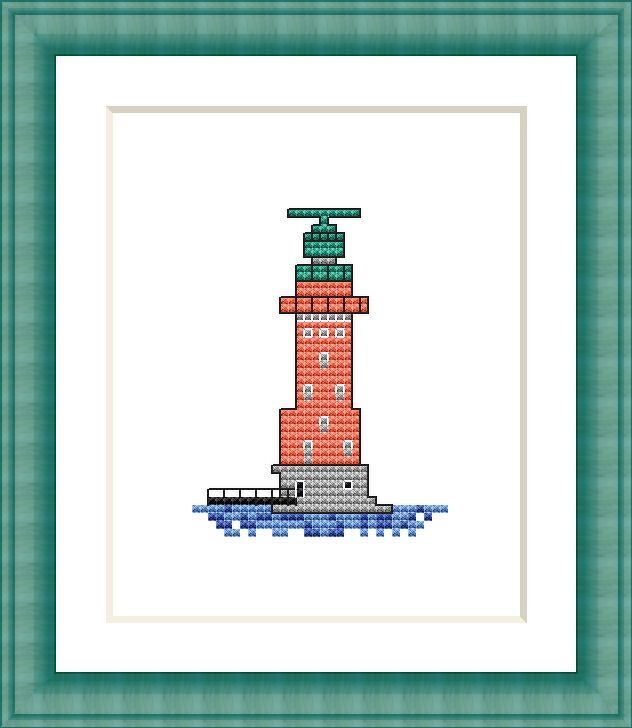 Kreuzstichvorlage Leuchtturm Hohe Weg, mini und einfach, als PDF Download - Bild 2
